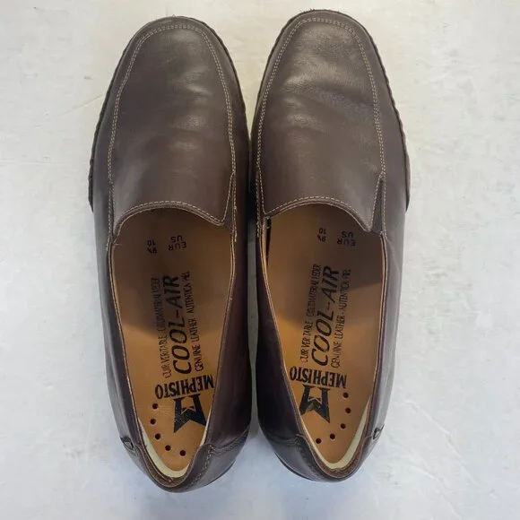 Mephisto Edlef Loafers Mens Size 10 Brown Leather Slip-On 